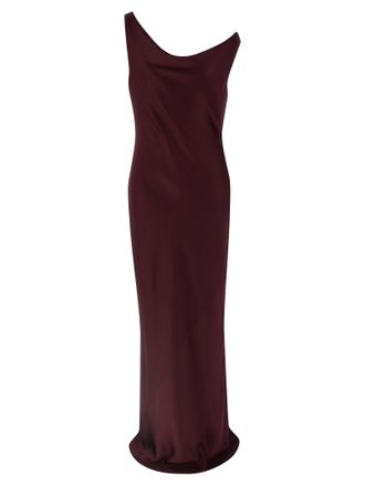 Norma Kamali Bordeaux Polyester Long Womens Dress