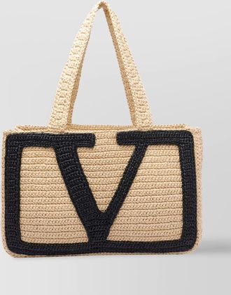 Valentino Garavani viva superstar crochet woven texture tote