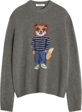 Maison Kitsun&eacute; Fox Graphic Crewneck Sweater