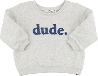 Oh Baby! Dude Denim Applique Brooklyn Boxy- Infant in Heather Grey at Nordstrom, Size 18-24M