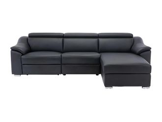 VENTE-UNIQUE.COM Sof&aacute; rinconera piel negro