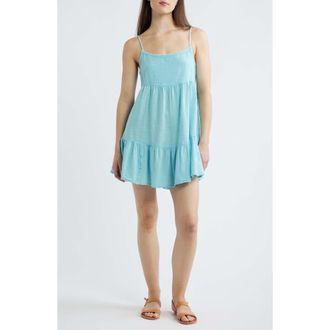 Rip Curl Classic Surf Tiered Cotton Sundress in Sea Blue at Nordstrom, Size Xx-Small