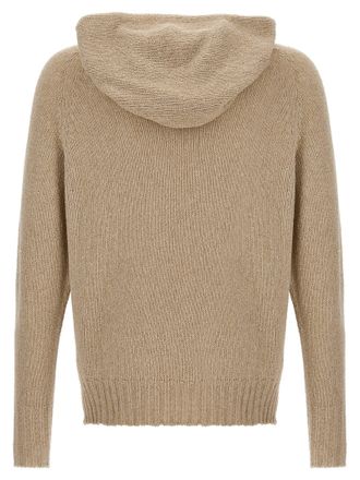 Maryya Cashmere Blend Wool Hooded Sweater - Beige