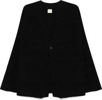 Jan-Jan Van Essche front button fastening long sleeve blazer - Black