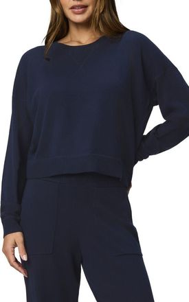 Splendid Phoebe Crewneck Cotton Blend Sweater in Navy Blue at Nordstrom Rack, Size Small
