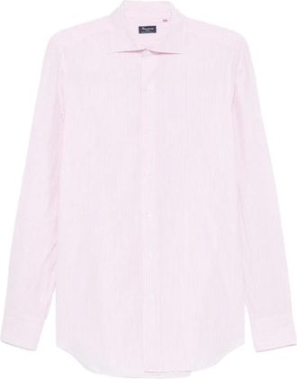 Finamore Napoli Shirt - Heren - Casual Overhemden - Roze - S - Katoen - Overhemden