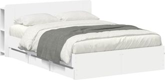 vidaXL Estructura De Cama Con Almacenamiento Y Cabecero Blanco Vidaxl