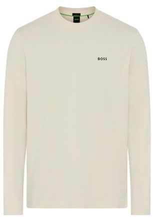 Boss Green by Hugo Boss Langarmshirt BOSS GREEN Tee Long, Herren, Gr. 6XL, open wei&szlig;131, Single Jersey, Obermaterial: 95% Baumwolle, 5% Elasthan, unifarben, regular fit, Rund