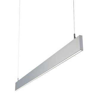 Netlighting Kingsley Integrated LED Linear Baton Pendant Bar Silver Anodised Frosted IP40