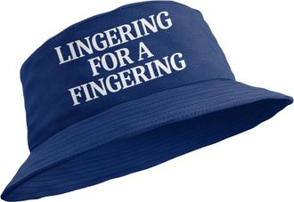 Generic Funny Lesbian Bucket Hat Lingering for A Fingering (UK, Alpha, S, Navy)