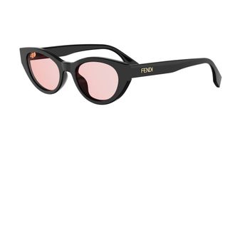 Fendi Lettering Sunglasses - female - Fendi - Sunglasses - Black - 51 MM - Accessories