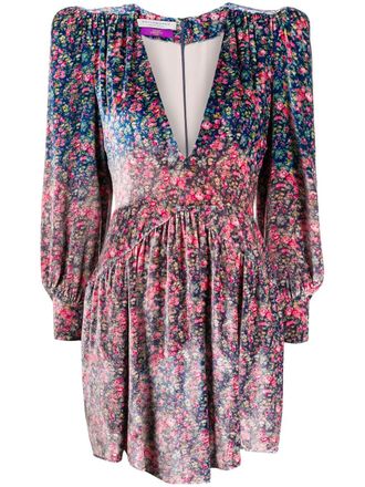 Philosophy di Lorenzo Serafini floral velvet mini dress - Blue
