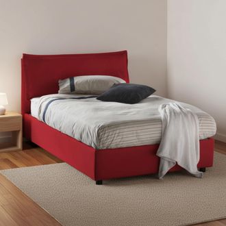 Talamo Italia Talamo Italia - Cama De Plaza Y Media Claudia, Cama Contenedor Con Revestimiento De Tela, 100% Made In Italy, Apertura Frontal, Adecuado Para Colch&oacute;n 
