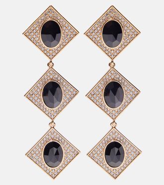 Self Portrait Crystal-embellished drop earrings