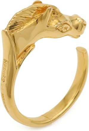 Herm&egrave;s Gold Gold Plating Band Ring (Pre-Owned)