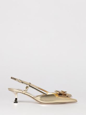 Jimmy Choo London Slingback Mimmi Jimmy Choo in vernice laminata con fiore applicato