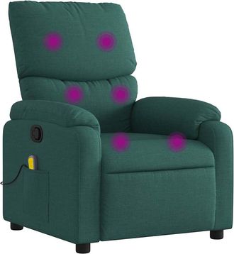 vidaXL Vidaxl - Sill&oacute;n De Masaje Reclinable De Tela Verde Oscuro