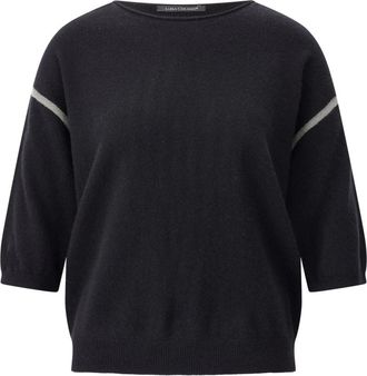 Luisa Cerano Round-neck Knitwear, female, Black, M, Cashmere Blend Batwing Sleeve Jumper