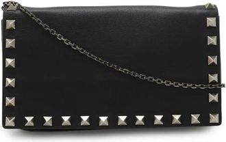 Valentino Pre-owned Leren Clutch - Dames - Vintage Clutch - Zwart - ONE Size - Leer - Vintage