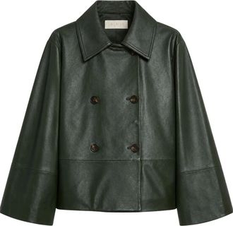 iBlues Iblgiornata Leather Jacket - Jackets - Mujer - Verde - XS