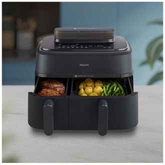 Philips Steam Airfryer 5000 Series Dual Basket - Airfryer & Vaporera En Un Dispositivo, 9 L, Tecnolog&iacute;a Rapidair Plus, 19 Funciones De Cocci&oacute;n, 90% Menos De G