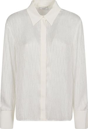 PESERICO Jacquard Fil Coup&eacute; Shirt With Crepe De Chine Details