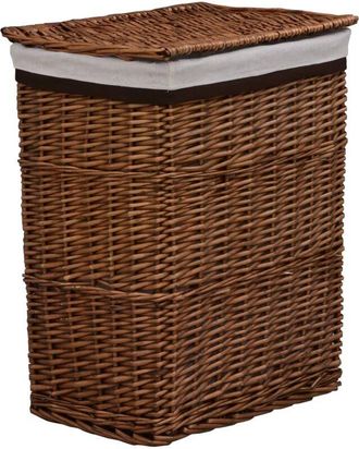 vidaXL vidaXL Cesto della Biancheria Impilabile Marrone in Salice