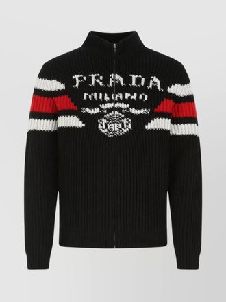 Prada textured striped cashmere cardigan