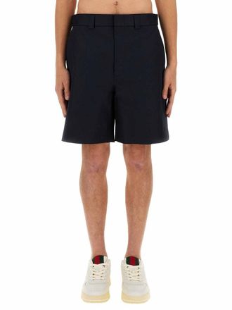 Gucci Web Ribbon Cotton Shorts - Blue