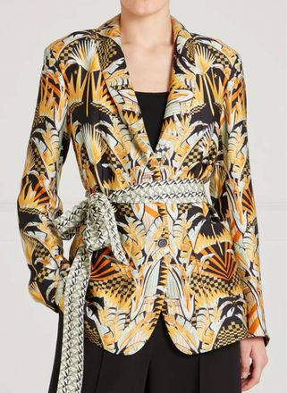 Temperley London Odette Satin Jacket In Black Mix