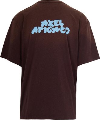 Axel Arigato Mens T-Shirt Bubble Reverse Dark Brown Organic Cotton T-Shirts And Polos