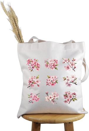 Generic PWHAOO Sakura Lover Gift Pink Cherry Blossom Tote Bag Sakura Flower Themed Handbag Sakura Fan Gift Cherry Tree Merch (Pink Cherry Blossom T)
