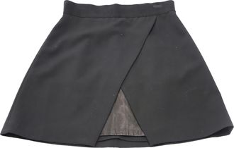 Alice & Olivia Alice + Olivia Ericka Overlap Mini Skirt in Black Polyester