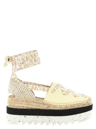 Stella McCartney Yellow Logo Espadrille Wedges