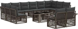 vidaXL Conjunto De Sof&aacute;s De Jard&iacute;n 13 Uds. Gris Y Gris Oscuro Vidaxl