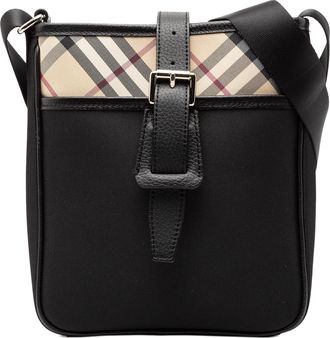 Burberry Tweedehands Nova Check Trimmed Canvas Schoudertas