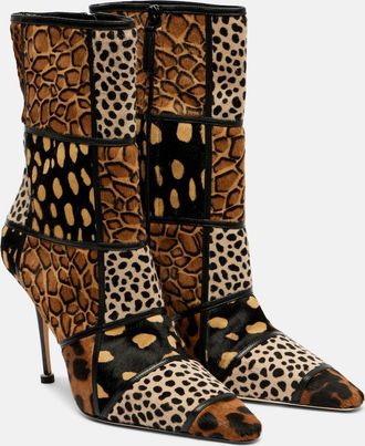 Manolo Blahnik Trulona 105 calf hair ankle boots