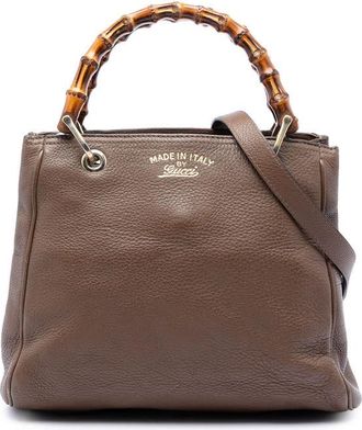 Gucci Pre-owned Gucci Small Calfskin Bamboo Shopper Satchel Ladies R2YK298UXYFOCSYI