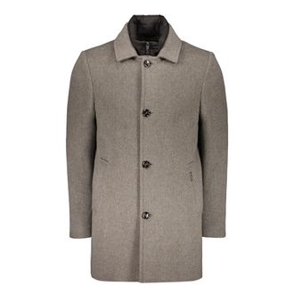 Moorer Single-Breasted Coats, male, Brown, Size: 5XL Cashmere Coat with Padded Front Panel