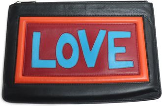 Fendi Black Multi-Color Leather Clutch Bag (Pre-Owned)