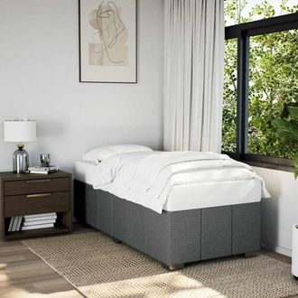 Berkfield Home Bed Frame without Mattress Dark Grey Single Fabric