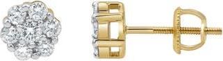 LuvMyJewelry Lab Grown Diamond Cluster Stud Earrings in 14K Yellow Gold at Nordstrom Rack