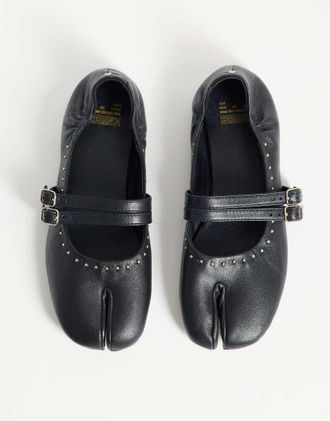Bronx Semm-ie - Ballerine in morbida pelle nera-Nero