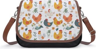 Generic Colorful Chickens Womens Crossbody Bag Fashion Shoulder Handbags Message Tote Bag with Adjustable Strap