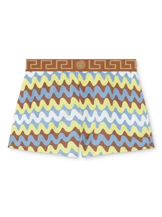 Versace Wave Greca Border swim shorts - Brown
