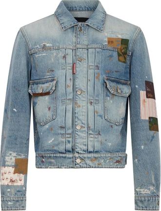 Dsquared2 Patchwork Denim Jacket - Heren - Spijkerjassen - Blauw - XL - Denim - Jassen