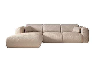 VENTE-UNIQUE.COM Sof&aacute; rinconera terciopelo beige