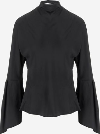 Pinko Pinko Blatz Blouse In Acetate And Silk