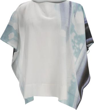 Diane Von F&uuml;rstenberg Tie-Dye Kimono Top in Multicolor Silk