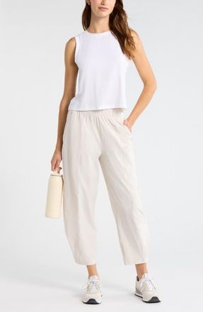 Zella Atlas High Waist Utility Adjustable Ankle Pants in Moonbeam at Nordstrom, Size Xx-Large